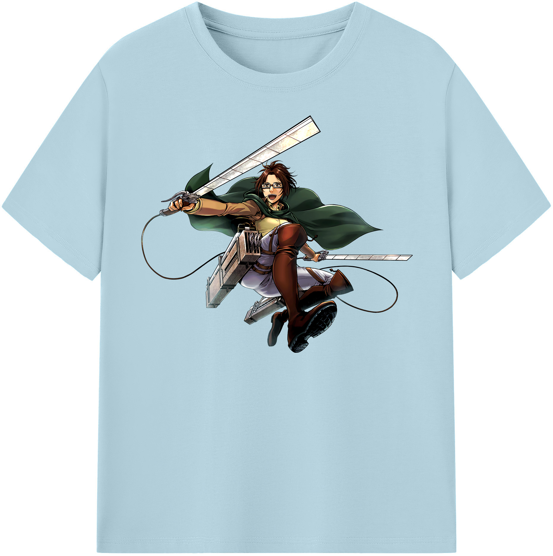 （画像用） 進撃の巨人 ハンジ·ゾエ Attack on Titan Hanji Zoe 綿100％半袖Tシャツ（フロントプリント）